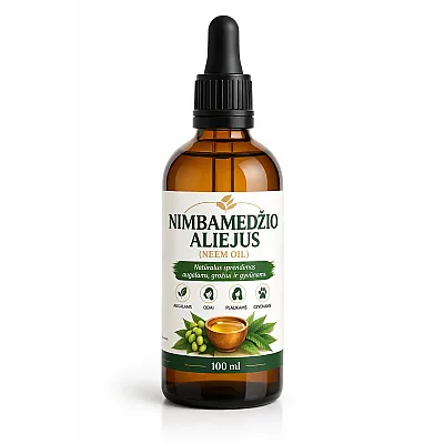 Nimbamedžio Neem aliejus, natūralus Indiškas, 100 ml