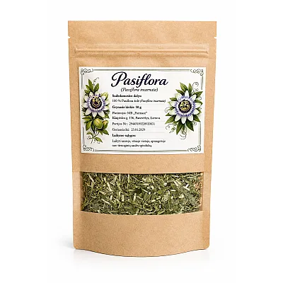 Pasifloros arbata – žolelių arbata ramybei ir kokybiškam miegui, 50 g