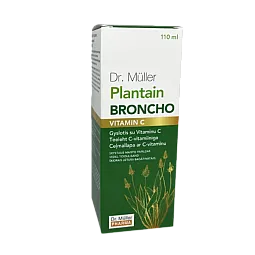 Dr. Muller sirupas kvėpavimo takams, imunitetui su gysločio lapų ekstraktu ir vitaminu C, 110 ml