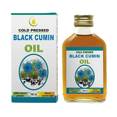 Juodųjų kmynų (juodgrūdės) šalto spaudimo, nerafinuotas aliejus, 100 ml