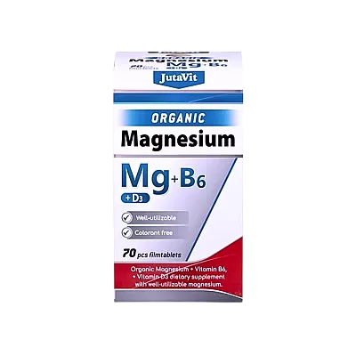 JutaVit Organinis magnis + B6 + D3, 70 tablečių