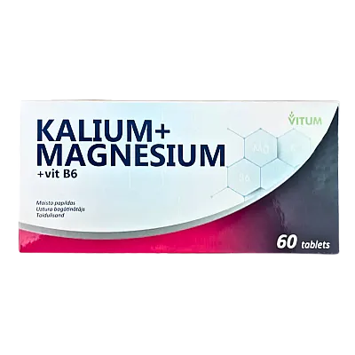 Kalis + Magnis + vitaminas B6, 60 tablečių 