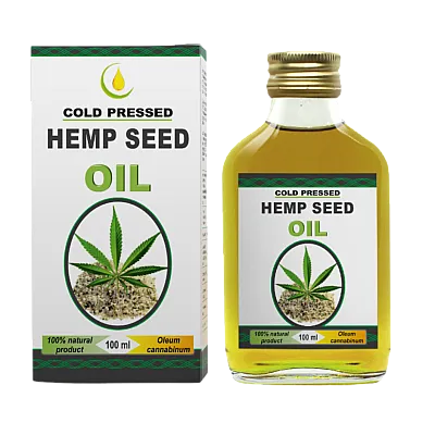 Kanapių sėklų šalto spaudimo, nerafinuotas aliejus, 100 ml 