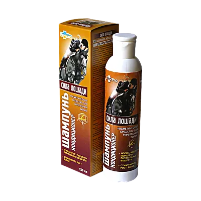 LekoPro šampūnas-kondicionierius „Sila Lošadi“ plaukų stiprinimui ir augimui, 250 ml