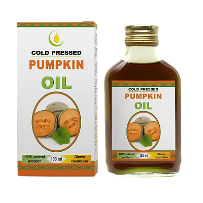 Moliūgų sėklų šalto spaudimo, nerafinuotas aliejus, 100 ml