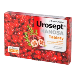 Dr. Muller urosept Manosa, su D-manoze, spanguolių ir meškauogių ekstraktais, 20 tablečių