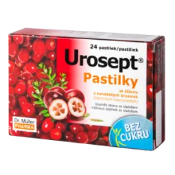 Dr. Muller urosept pastilės su karpotųju beržų pumpurų, meškauogių ir spanguolių ekstraktais, 24 pastilės