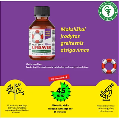 Gamtinių medžiagų mikstūra tavo geresnei savijautai po vakarėlio, 125 ml