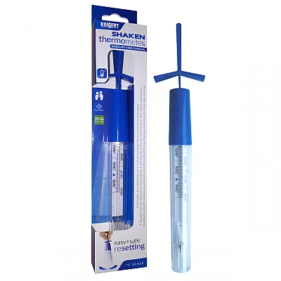 Termometras medicininis be gyvsidabrio kaigert, specialiame dėkle