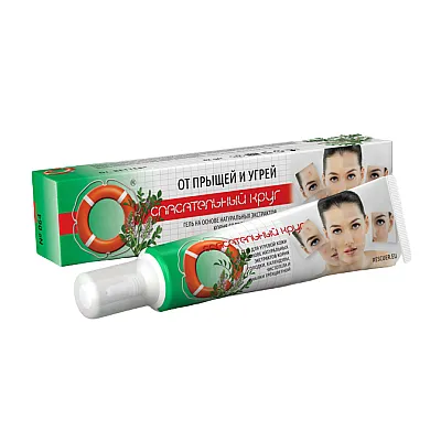 Gelbėjimo ratas®, gelis nuo spuogų ir inkštirų su ugniažole ir saldymedžiu veidui, 42 g