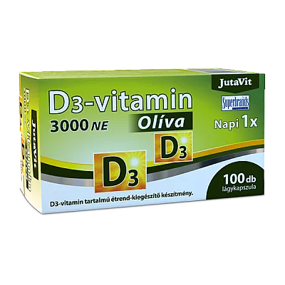 JutaVit vitaminas D3 olive extra virgin, 100 kapsulių